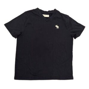 Boys Abercrombie kids navy moose embroidered T-shirt, size 9-10